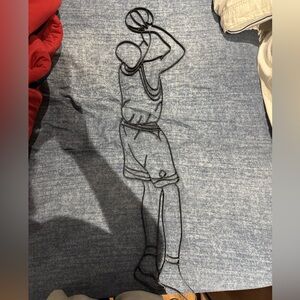 Basketball player metal wall art